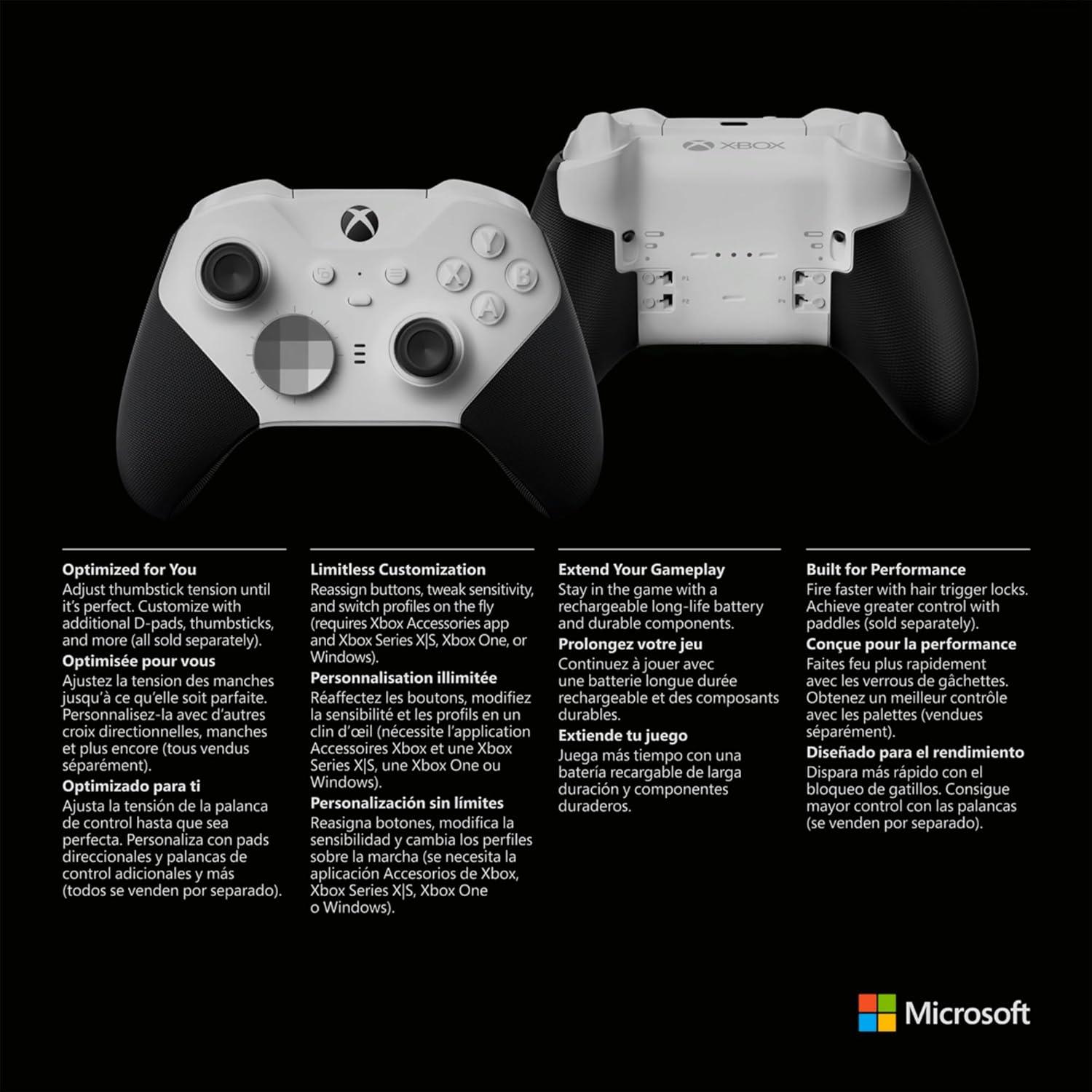 imageXbox Microsoft Elite Wireless Controller Series 2 Core  White Renewed