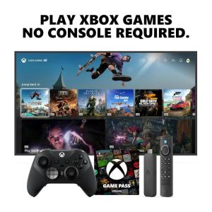imageXbox Elite Series 2 Core Wireless Controller Black  Fire TV Stick 4K Max Game Pass Ultimate 1 Month Bundle Series XS One Windows PC ampamp Mobile